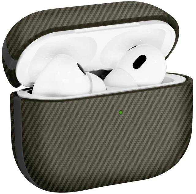 Main image of Leather Case for AirPods Pro 2 Gray Luxury Modern Striped Carbon Fiber Kevlar Leather Earphones Protective Case Compatible with AirPod Pro 2 (2nd Generation)