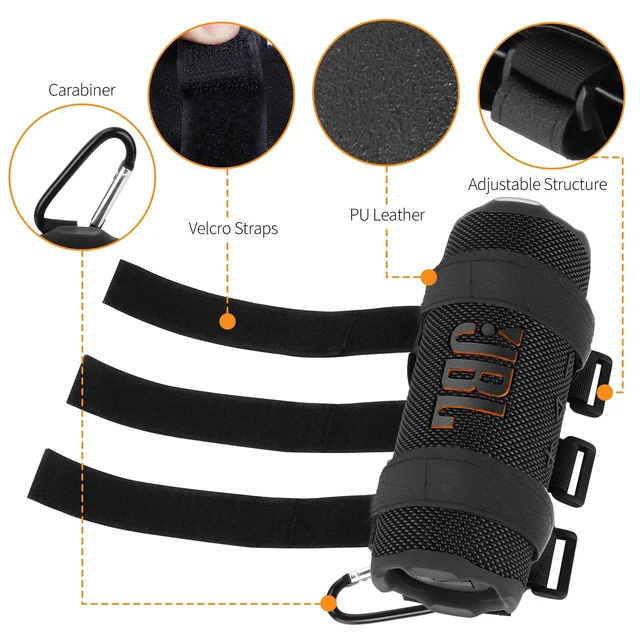 Alt view image 4 of 7 - Portable Speaker Mount for Golf Cart Railing Bike or Boat, Waterproof Outdoor Adjustable Strap for Most Speakers (Black)