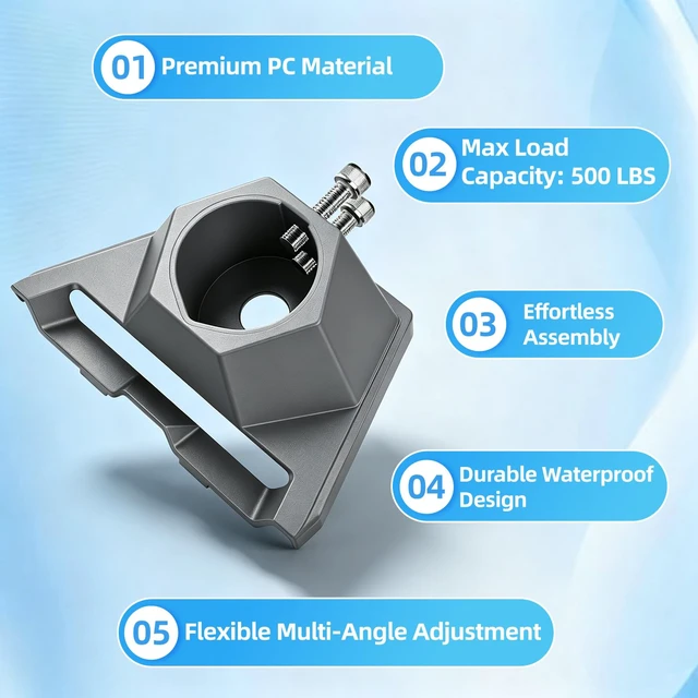 Alt view image 2 of 7 - Pipe Mount Adapter for Starlink Gen 3Reinforced Plastic Bracket for 1.25 to 2.5 Inch Pipe, Compatible with Starlink Standard Dish,Includes 20 Stainless Steel Screws, Lightweight