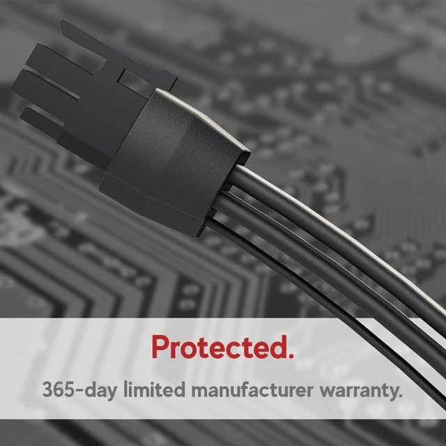Alt view image 6 of 6 - 12VHPWR GPU Power Extension Cable Compatible with NIVIDA RTX 5070/5080 and All RTX GPUs 12+4 to 3x8 Pin PCIe 5.0 Cable 40cm, Black