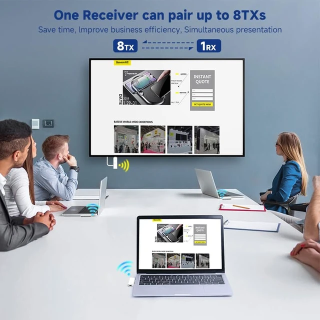 Alt view image 2 of 7 - Wireless HDMI Transmitter and Receiver 4K to 1080P HD 5G/2.4G Ultra-Low Latency Plug & Play Screen Mirroring for Laptop, TV, Projector, PS4/PS5