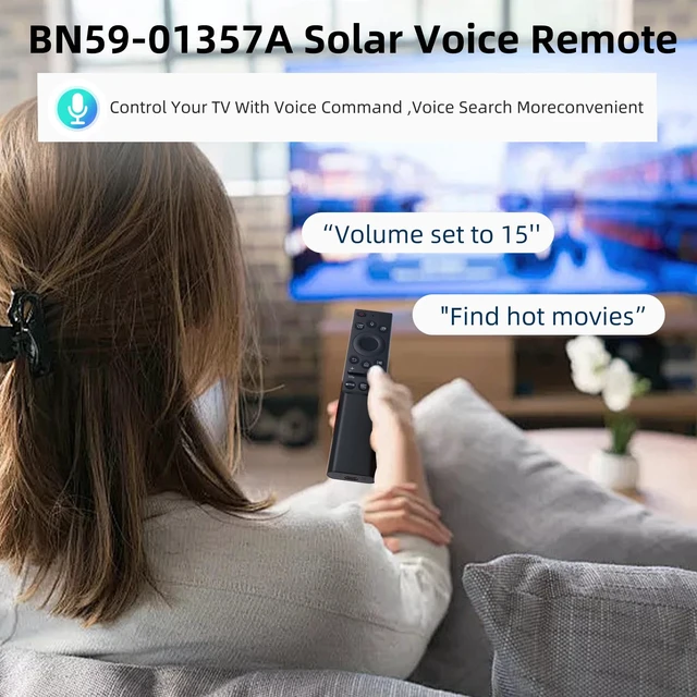 Alt view image 5 of 7 - BN59-01357A Solar Voice Remote fit for Samsung QLED Series Smart TV For BN59-01357F BN59-01357P Voice Remote Control Full Function Replacement