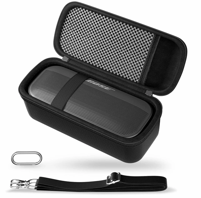 Main image of Hard Case for Bose SoundLink Flex 2nd/1st Gen Speaker - Black Hard Travel Storage Case with Mesh Pocket, Shoulder Strap and Carabiner for Bose SoundLink Flex 2nd/1st Gen Speaker