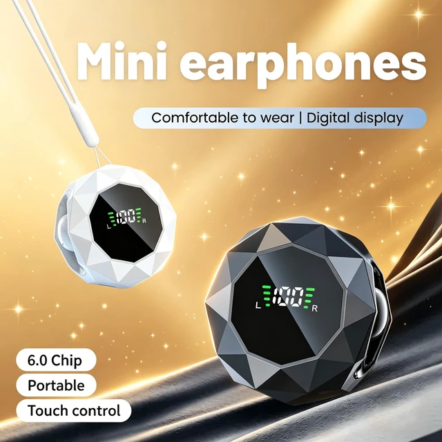 Alt view image 3 of 7 - Wireless Earbuds,Bluetooth 6.0 Headphones, ENC Noise Cancelling, Ergonomic Sport Headphone Headset for Gym/Running/Work,Ultra-Mini Stylish Headphones for Sleep & Day (White)