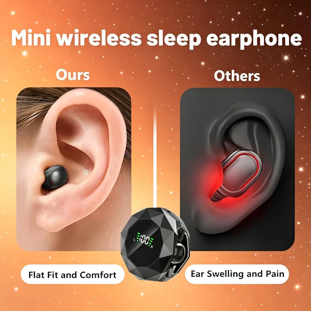Alt view image 5 of 7 - Wireless Earbuds,Bluetooth 6.0 Headphones, ENC Noise Cancelling, Ergonomic Sport Headphone Headset for Gym/Running/Work,Ultra-Mini Stylish Headphones for Sleep & Day (Black)