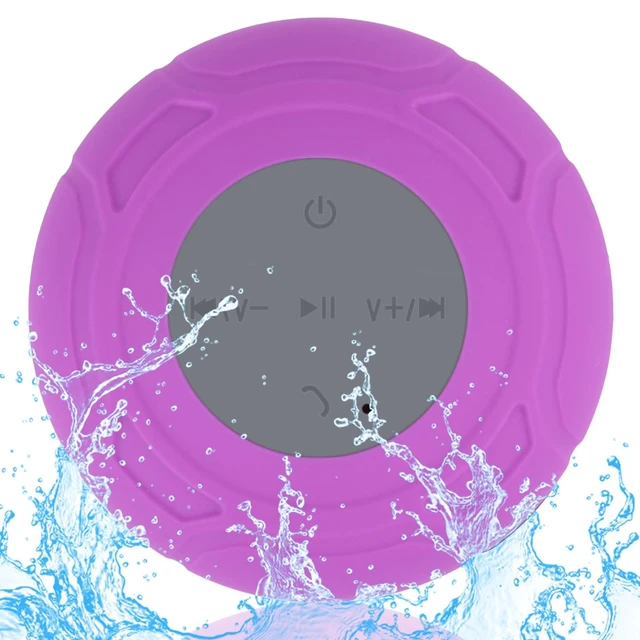 Main image of Waterproof Bluetooth Shower Speaker Portable Wireless Water-Resistant Speaker Suction Cup,Built-in Mic Gifts for Kids Speakerphone Bathroom Kitchen - Purple