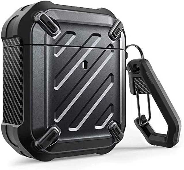 Main image of for AirPods 2 / AirPods1 Military-Grade Case with Carabiner, Balck Military-Grade Drop Protection, Anti-Scratch Hard Shell Cover for AirPods 1st / 2nd, Supports Wireless Charging, UB Pro