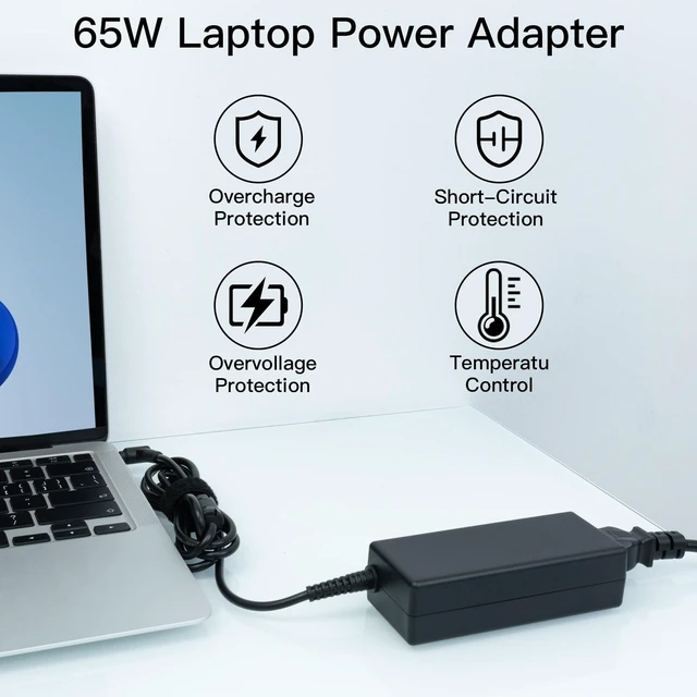 Alt view image 6 of 7 - 19V Laptop Charger Copmatible with Acer Chromebook 11 13 14 15 R11 CB3 CB5 C740 C720 C720p C738T, 65W Replacement Power Cord AC Adapter Supply (Small Connecter with EMI Filter)