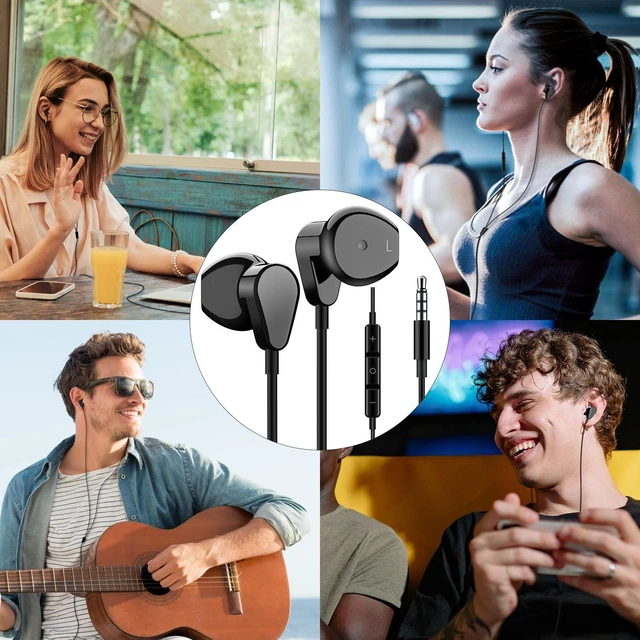 Alt view image 7 of 7 - School Earbuds Wired 3.5mm Headphones with Mic for PC Laptop Black Volume Control Magnetic Earphones in Ear Bud for Samsung Galaxy A25 A15 A03s A23 S10/Moto G Power Pure/Google Pixel 4a 3a 5a