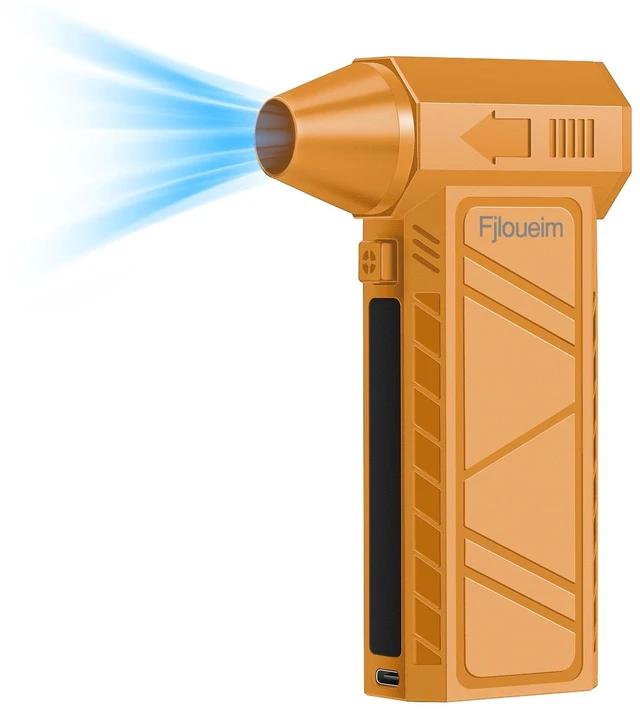 Main image of Electric Air Duster, 130,000RPM Compressed Air Duster Rechargeable with 4-Speed Settings, Mini Turbo Jet Fan Blower Portable USB-C for Keyboards PC Electronics CarsOrange