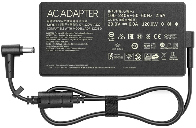 Main image of 120W AC Charger Compatible with ASUS Zenbook Flip 15 Q528E Q537F Q538E Q539Z Q537FD-BI7t7 Q528EH-202.BL Q538EI-202.BL UX534F Q546F Q547F Q547VF UX564E UX564PH Q547FD, Laptop Power Adapter Cord