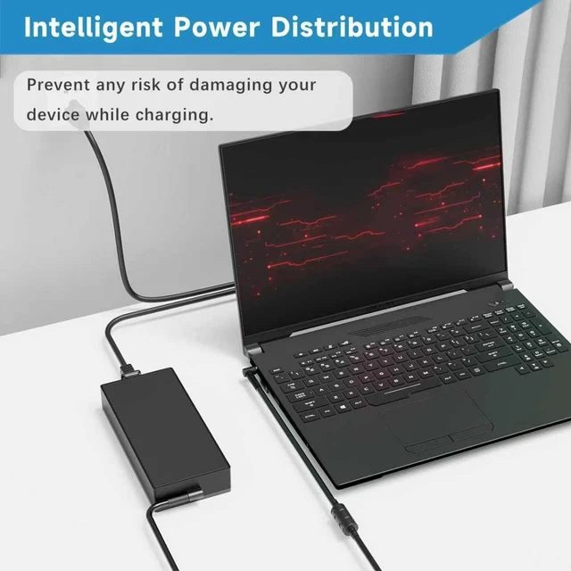 Alt view image 7 of 7 - 120W AC Charger Compatible with ASUS Zenbook Flip 15 Q528E Q537F Q538E Q539Z Q537FD-BI7t7 Q528EH-202.BL Q538EI-202.BL UX534F Q546F Q547F Q547VF UX564E UX564PH Q547FD, Laptop Power Adapter Cord
