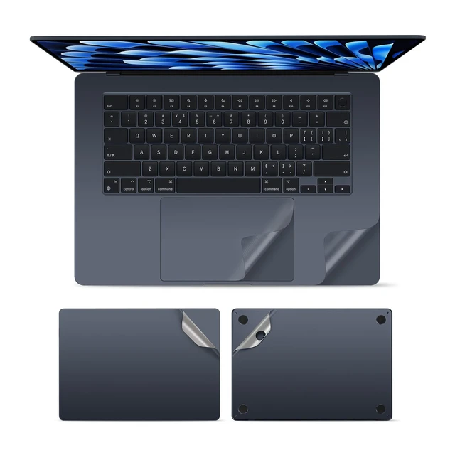 Alt view image 2 of 5 - 4 in 1 Ultra Thin 3M Vinyl Full Size Laptop Skin Cover Palm Rest Protector Sticker for 2026 MacBook Air 15 Inch M5 A3448 and 2023~2025+ Air 15" M2 M3 M4 (Model: A2941/ A3114/A3241)