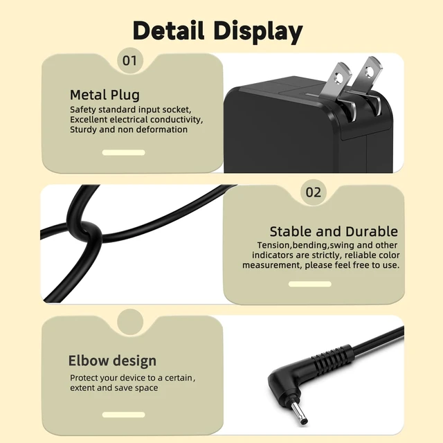 Alt view image 5 of 7 - 26W 12V Charger Compatible with Samsung 11.6" Chromebook 3/2 XE500C13 XE501C13 XE500C12 XE503C12 XE503C32 XE303C12 2.5×0.7mm AC Adapter