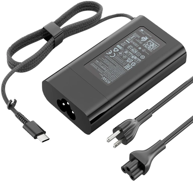 Main image of 65W USB C Charger Fit for HP OmniBook X Chromebook 14-CA000 Pavilion Laptop Envy Spectre 12 13 X360 Chromebook 14 Pavilion EliteBook Elite x2 Power Supply 65W PD Fast Charging Multiple Protection
