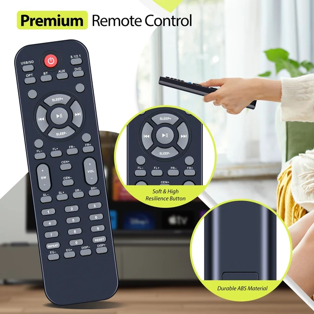 Alt view image 4 of 7 - Remote Control for Acoustic Audio 5.1 6 Speake System TheaterSurround