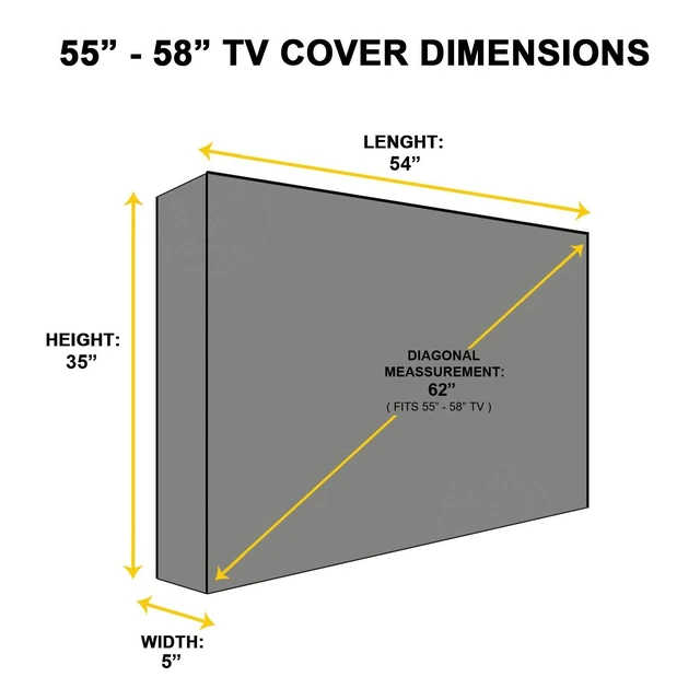 Alt view image 3 of 6 - Outdoor TV Cover - Sahara Series - Universal Weatherproof Protector for 55-58 Inch TV - Fits Most Mounts & Brackets