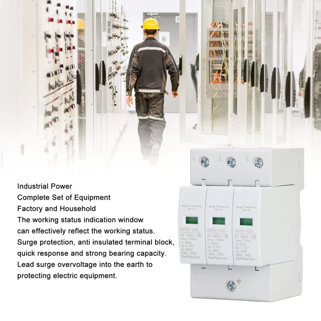 Alt view image 3 of 7 - 275V 3P 100KA Photovoltaic Whole House Surge Protecter Low Voltage Monitoring Lightning Arrester Lighting Protection Device Voltage Lightning Arrester Distribution Device Box
