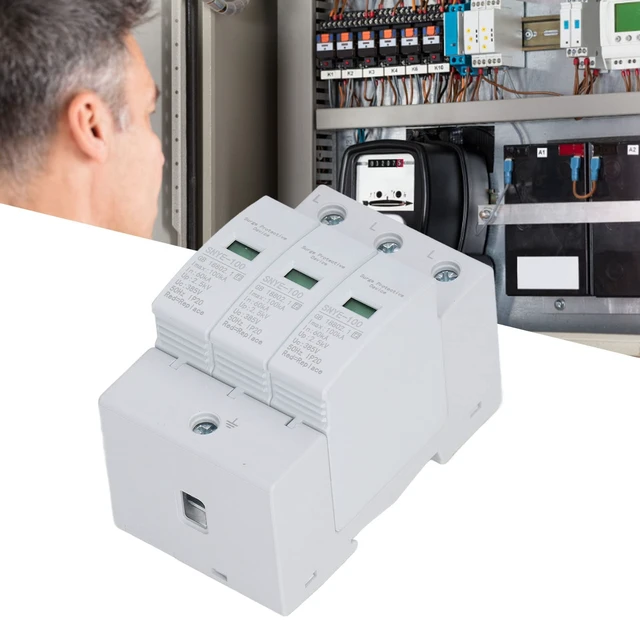 Alt view image 4 of 7 - 275V 3P 100KA Photovoltaic Whole House Surge Protecter Low Voltage Monitoring Lightning Arrester Lighting Protection Device Voltage Lightning Arrester Distribution Device Box