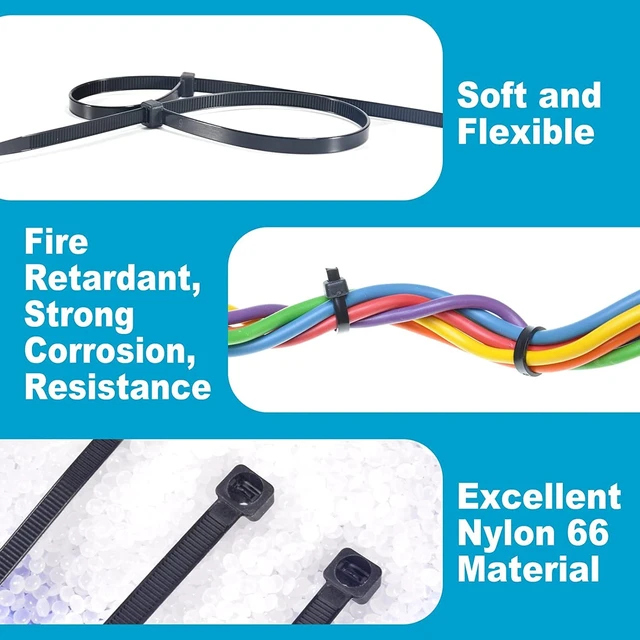 Alt view image 6 of 7 - White Zip Ties 12 Inch Heavy Duty 120 Pounds Tensile Strength UV Resistant Cable Ties Self Locking Wide Industrial 12" Zipties Bulk Nylon Wire Ties Wraps 0.3 Inch Width Outdoor Use 1000 Pack