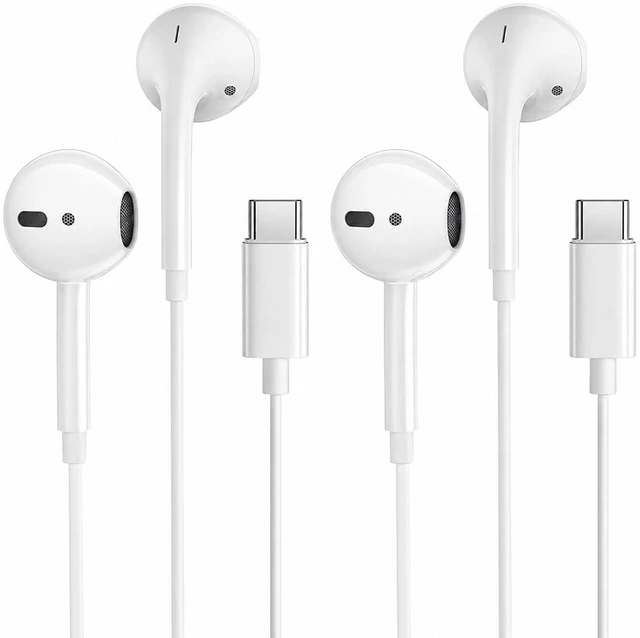 Main image of USB C Wired Earbuds for iPhone 15/16/17, Semi-in-Ear Headphones with Microphone, Volume Control and Built-in DAC, Compatible with Samsung Galaxy and Google Pixel(2 Pack)