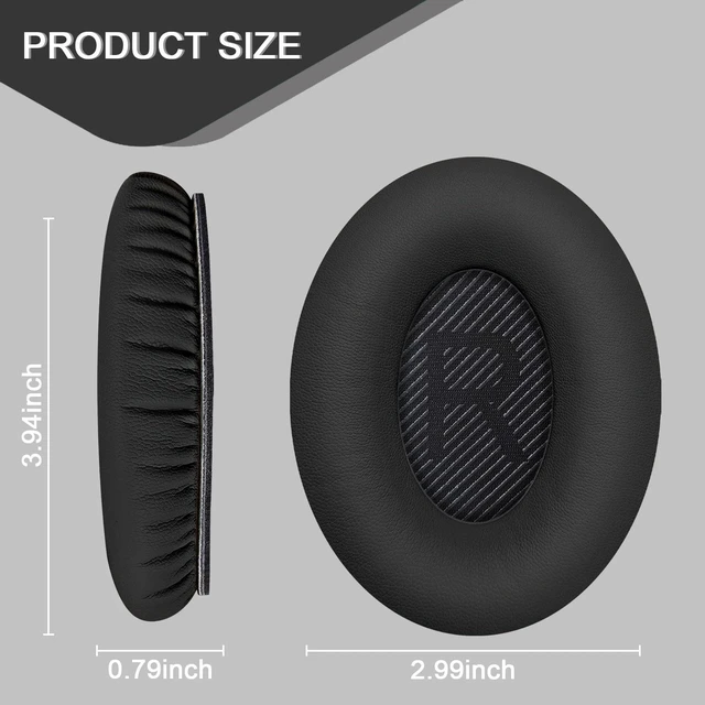 Alt view image 2 of 7 - Replacement Ear Pads for Bose QC35/QC35ii Headphones-Black&Black Earpads for Bose QuietComfort 35/35ii Wireless Headphones, Ear Cushions Covers for Bose QC25/15/2/Ae2/Sound Link/True
