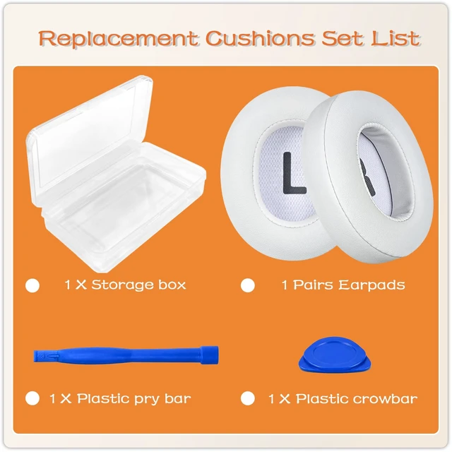 Alt view image 4 of 7 - Replacement Ear Pads for JBL Tune 700BT, 710BT, 720BT, Tune 750BTNC, 760NC, 770NC Wireless Over-Ear Headphones, Ear Cushions, Ear Cups Cover Repair Parts (White)