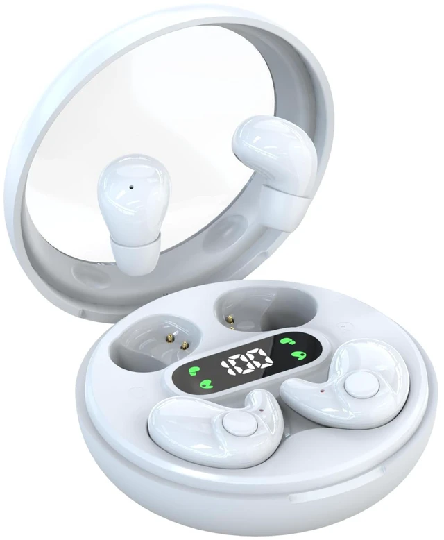 Main image of Earbuds,Mini Invisible Sleep Earbuds,Bluetooth 5.4 Ultra-Stylish Headphones for Sleep,Comfortable Blocking Noise,2-Pack Small mini Invisible Wireless Earbuds for Sleeping (White)