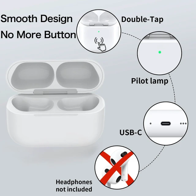 Alt view image 3 of 7 - Wireless Charging Case only Compatible with AirPods Pro 3rd 2025