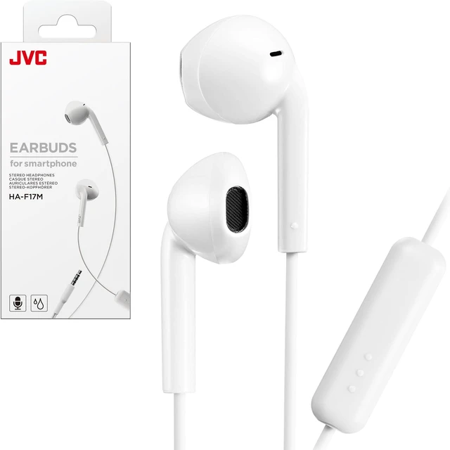Main image of HAF17MW Earbud Headphones with Mic and Remote - White