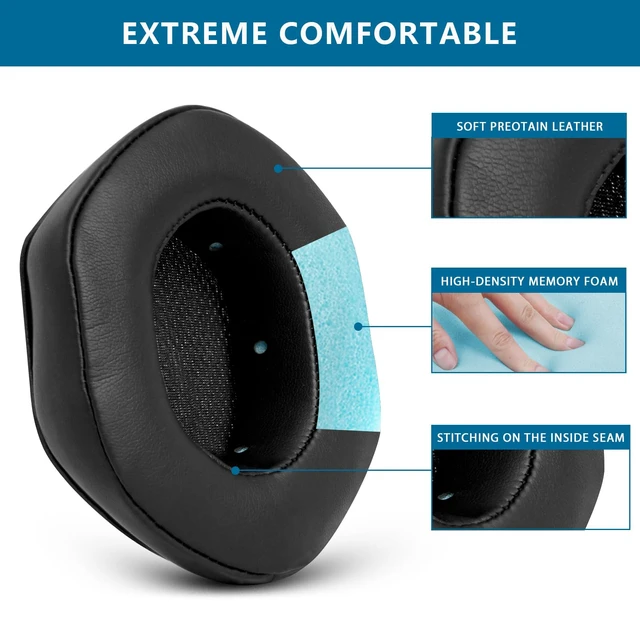 Alt view image 3 of 7 - GVOEARS Ear Pads Replacement for V-Moda Crossfade 3 Wireless Crossfade M-100 Master Crossfade 2 / Crossfade Wireless Crossfade M-100 Crossfade LP2 / LP, with Protein Leather Memory Foam