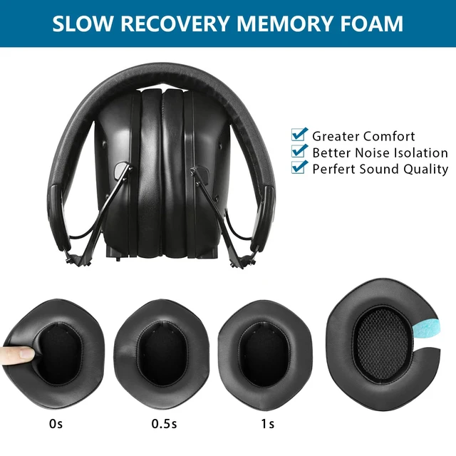 Alt view image 4 of 7 - GVOEARS Ear Pads Replacement for V-Moda Crossfade 3 Wireless Crossfade M-100 Master Crossfade 2 / Crossfade Wireless Crossfade M-100 Crossfade LP2 / LP, with Protein Leather Memory Foam