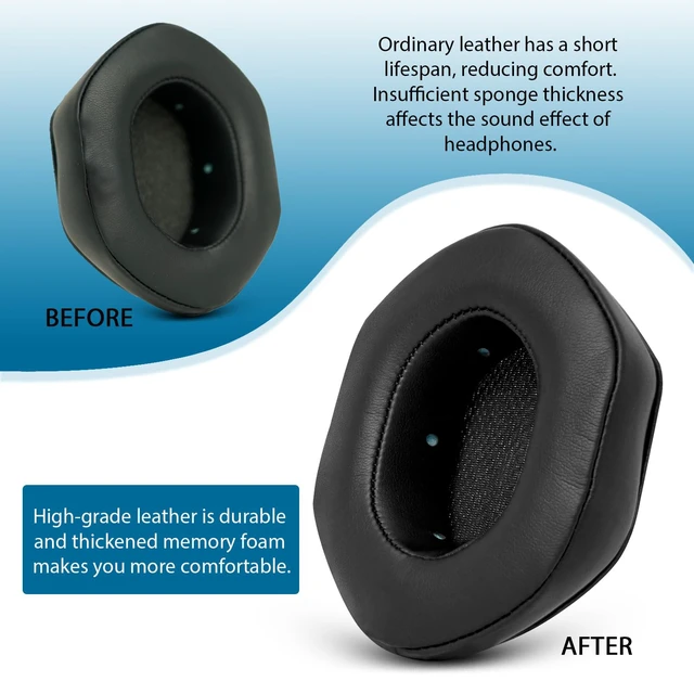 Alt view image 6 of 7 - GVOEARS Ear Pads Replacement for V-Moda Crossfade 3 Wireless Crossfade M-100 Master Crossfade 2 / Crossfade Wireless Crossfade M-100 Crossfade LP2 / LP, with Protein Leather Memory Foam
