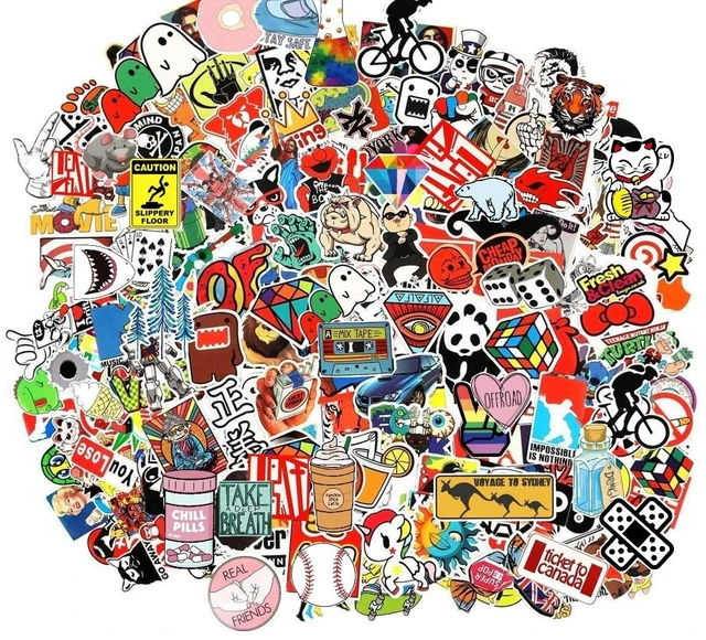 Main image of 100 PCS Random Sticker Pack, Colorful Waterproof Cute Aesthetic Stickers. Laptop, Water Bottle, Phone, Skateboard Stickers for Teens Girls Kids, Vinyl Sticker. (300pcs Pack)