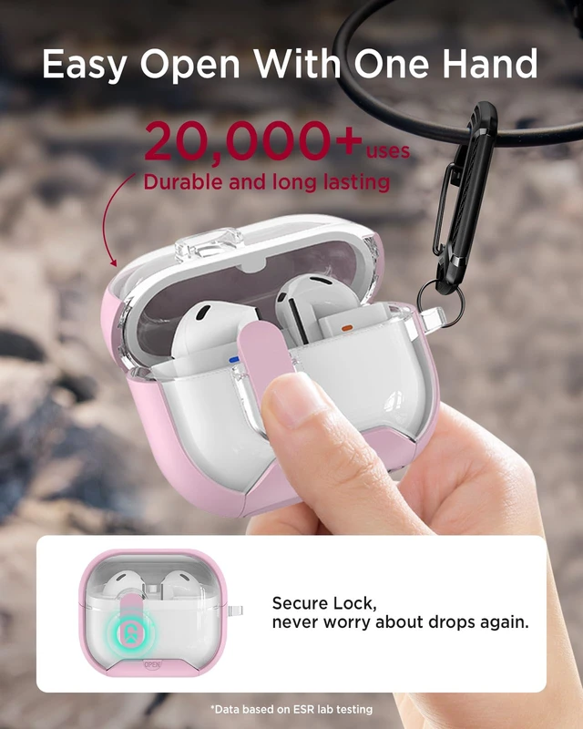 Alt view image 5 of 7 - for Samsung Galaxy Buds 3/Buds3 pro/Buds3 FE Case with Phone Stand, Secure Lock Clip Full Body Shockproof Protective Cover for Galaxy Buds 3/Buds3 pro /Buds3 FE with Carabiner(Pink)