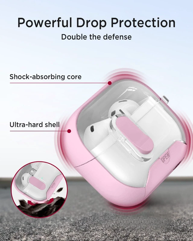 Alt view image 6 of 7 - for Samsung Galaxy Buds 3/Buds3 pro/Buds3 FE Case with Phone Stand, Secure Lock Clip Full Body Shockproof Protective Cover for Galaxy Buds 3/Buds3 pro /Buds3 FE with Carabiner(Pink)