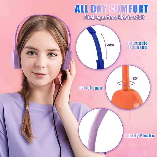 Alt view image 2 of 7 - Classroom Kids Headphones Bulk 100 Pack 10 Colourful Class Set of Headphones for Students Children Toddler Boys Girls Teen and Adult