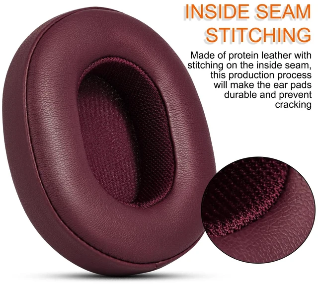 Alt view image 5 of 7 - Ear Pads Replacement for Skullcandy Crusher Evo ANC Ear Cushions -Burgundy Protein Leather Covers for Crusher Wireless/ANC/EVO Hesh 3 Venue Wireless Headphones