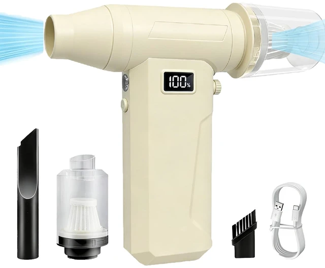 Main image of Compressed Air Duster, 130000RPM 100 Gear Speed Adjustable Electric Air Blower, Brushless Motor Cordless Air Duster with Type-C Fast Charging, for Keyboard, Computer, Car, Home, Outdoor CleaningPet