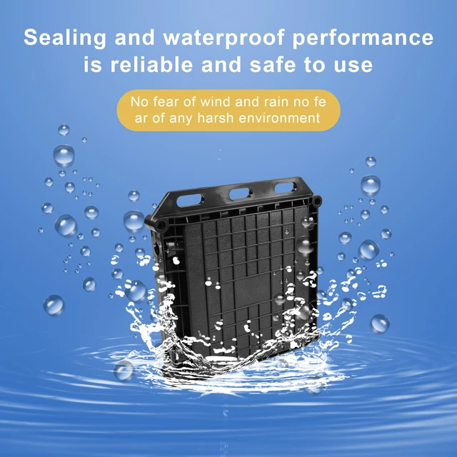 Alt view image 4 of 7 - Fiber Optic Junction Box, 2 in 2 Out Splice Box, Mini Small Square Type 12 Core Outdoor Waterproof Protection Box