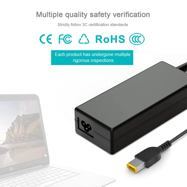 Alt view image 3 of 7 - 65W USB C Tip AC Adapter Compatible with ThinkPad E440 E450 E550 E560 G50 G50-45 G50-70 Z50 Z50-70 T460 T470 T470S T430 T440 T440S T440P T450 T460S T560 Power Laptop Charger