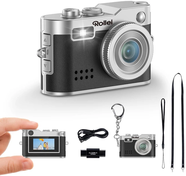 Main image of Mini Keychain Digital Camera 1080P for Family Travel Camping Vlog Mini Vintage Camera, FHD Small Retro Digital Camera with 0.96 Inch Colour Screen, Compact Photo Camera with Flash & Recording