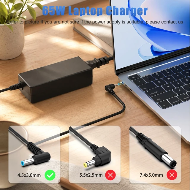 Alt view image 3 of 7 - 65W 45W Laptop Charger Fit for HP Model 15: 15-dy, 15-dq, 15-da, 15-db, 15-dw, 15-f, 15-ab, 15-ac, 15-af, 15-an, 15-au, 15-aw, 15-ay, 15-dy5033dx, 15-dy2xxx, 15-dy1xxx, 15-dy2073dx, 15-dy2702dx