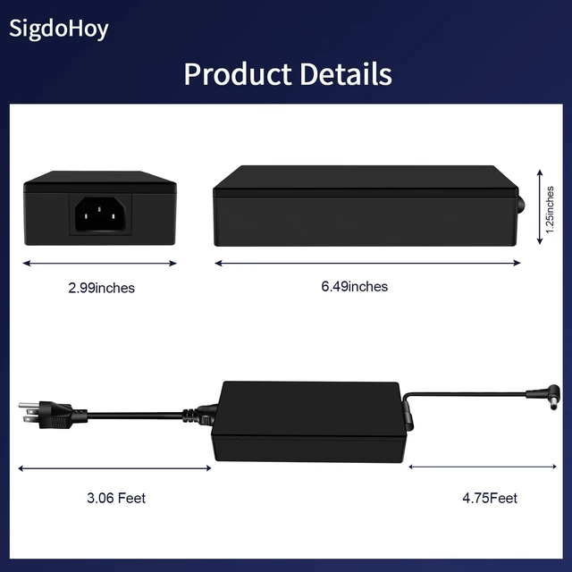 Alt view image 5 of 7 - 180W Charger Compatible with Asus Rog Zephyrus G14 GA401 G15 GA502,Tuf Gaming F15 F17 A15 A17 FX505, Zenbook Pro 14 Duo Laptop