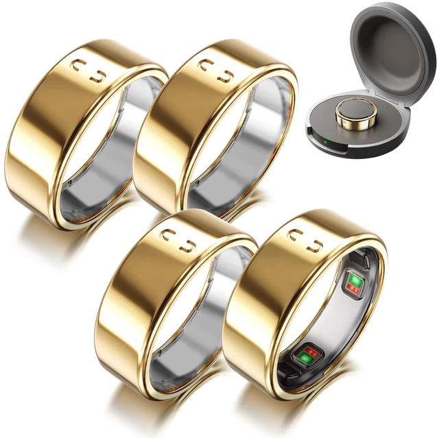 Main image of 4 Pack Ring Cover Compatible for Oura Ring 5, Resistant TPU, Gold-Size 9 0.5mm Ultra-Thin Ring Protector CaseScratch Resistant TPU Smart Ring Cover Accessories for Women Men, Easy to Use