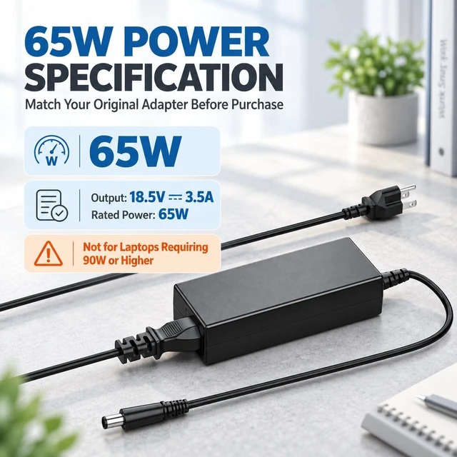 Alt view image 4 of 7 - 65W Charger Compatible with HP Pavilion G6 G7 G62 G71 G72 DV7 DV6 Laptop; EliteBook 2540P 2560P 6930P 8440P 8460P 8460W, 840 850 G1 G2; Revolve 810, Folio 9470m 9480m; Probook 430 450 640 G1 G2 6570B