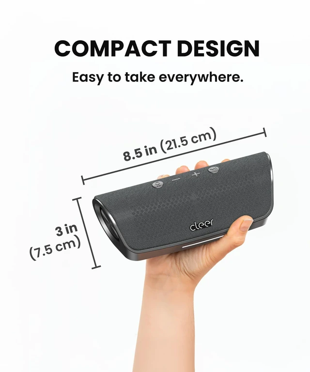 Alt view image 3 of 7 - Scene Wireless Bluetooth Speaker, Grey Simple Fast Pairing, Waterproof IPX7, 12Hrs Play time, Deep Bass, Built-in Mic