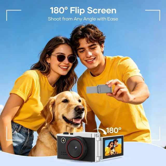 Alt view image 3 of 7 - Mini Keychain Digital Camera, 1.47" Flip LCD & 32GB Card Keychain Camera 1080P Video, 5MP Photos, Mini Digital Camera with Flash & Filters, Pocket Size for Beginners, Teens & Adults - Black