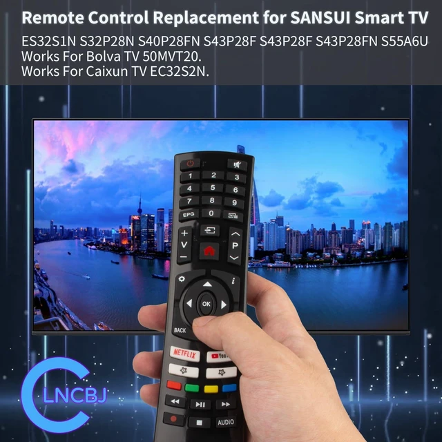 Alt view image 2 of 7 - EC32S1N Remote for SANSUI TV Remote Replacement and for Caixun TV Remote- ES32S1N Replacement Remote for SANSUI TV S32P28N S40P28FN with Netflix YouTube APP Key Button - No Programming Required