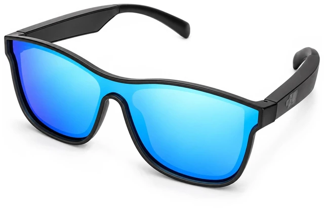 Main image of AI Smart Glasses, Blue Bluetooth Sunglasses for Men Women Real-Time Translation, Touch & Voice Control, Open-Ear Music & Calls, 68h Battery